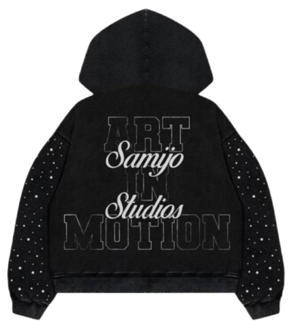 “BLACK” ART IN MOTION ZIP UP