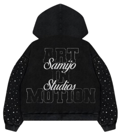 “BLACK” ART IN MOTION ZIP UP